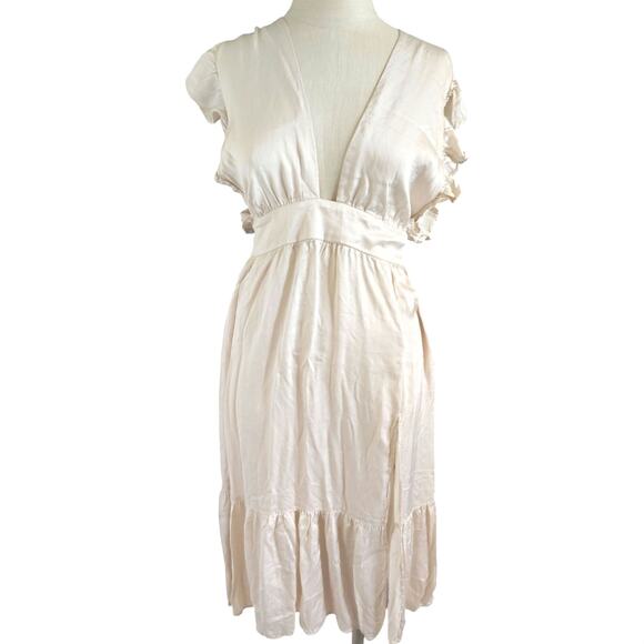 Stillwater Silk Dress Ecru Women's Size Large - Picture 2 of 7